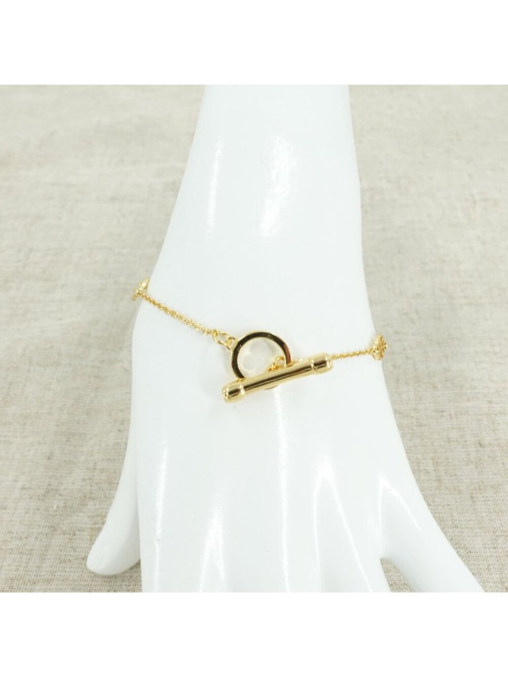 Tory Burch Gold Toggle Logo Disc Chain Bracelet Gold OS - Picture 5 of 10